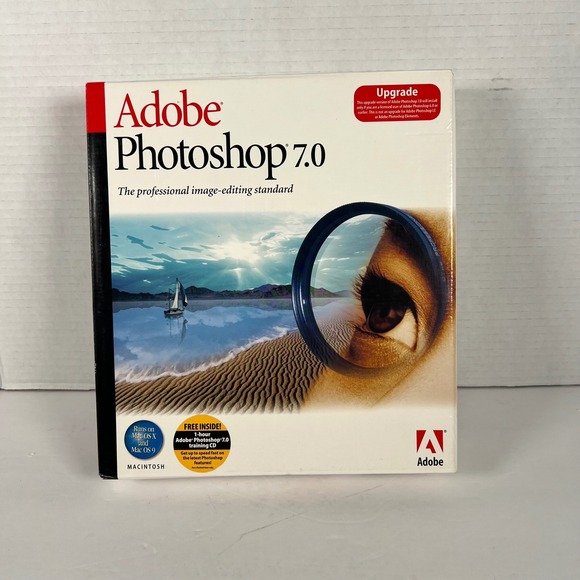 Adobe Other - Adobe Photoshop 7.0 Macintosh Upgrade Box Set Mac OS X 9 Vintage Software‎